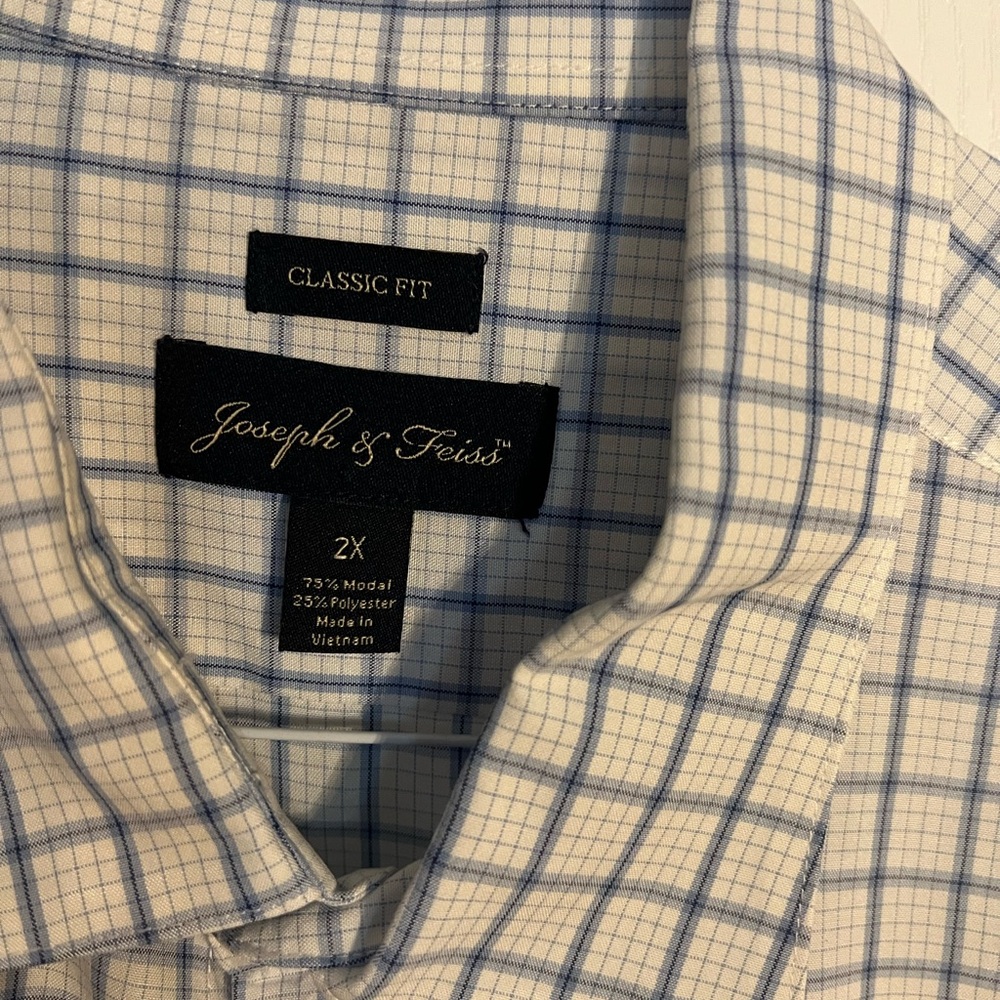 Joseph & Feiss Classic Fit Blue Checkered Men's Shirt